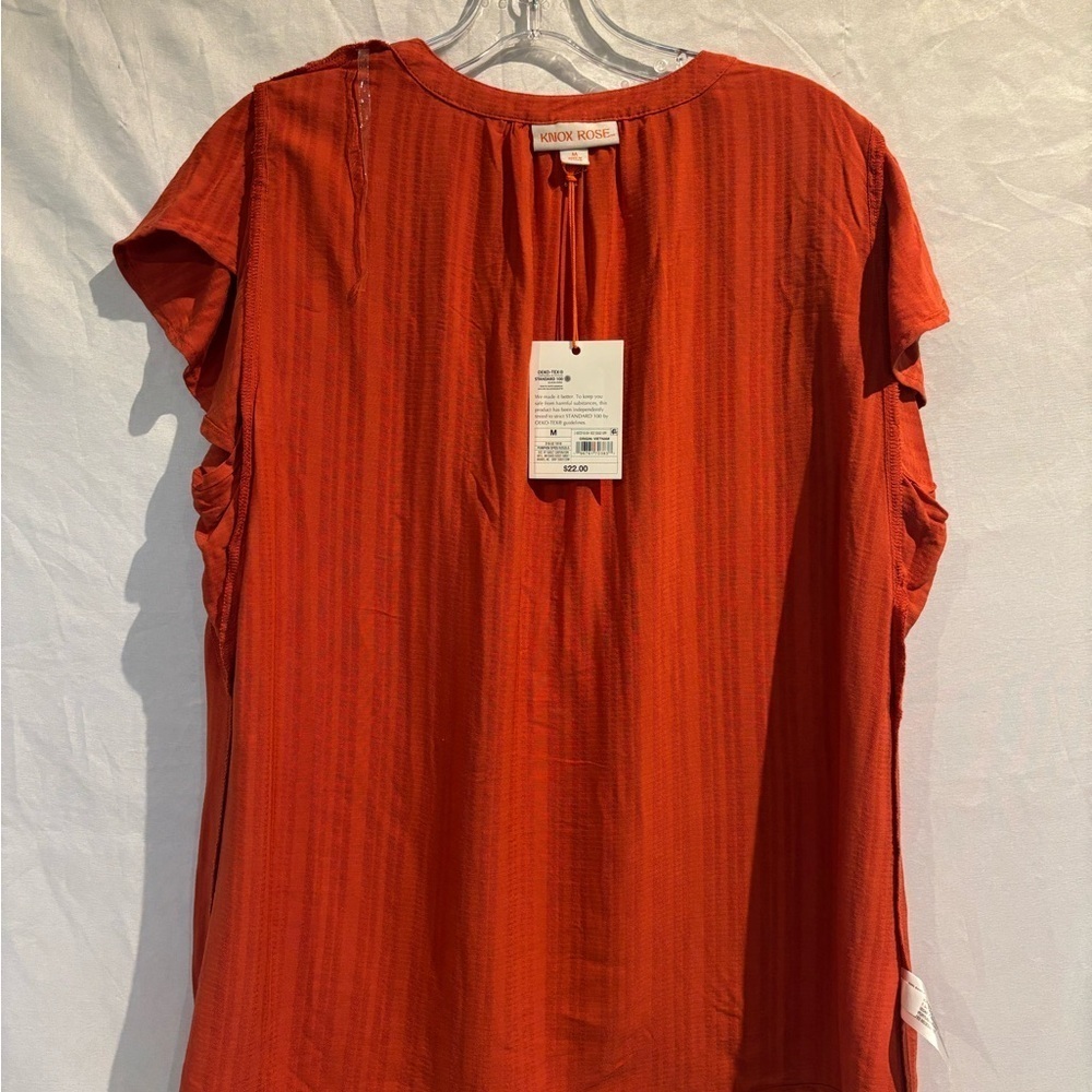 Knox Rose Women's Orange Ruffle Top - Picture 5 of 10